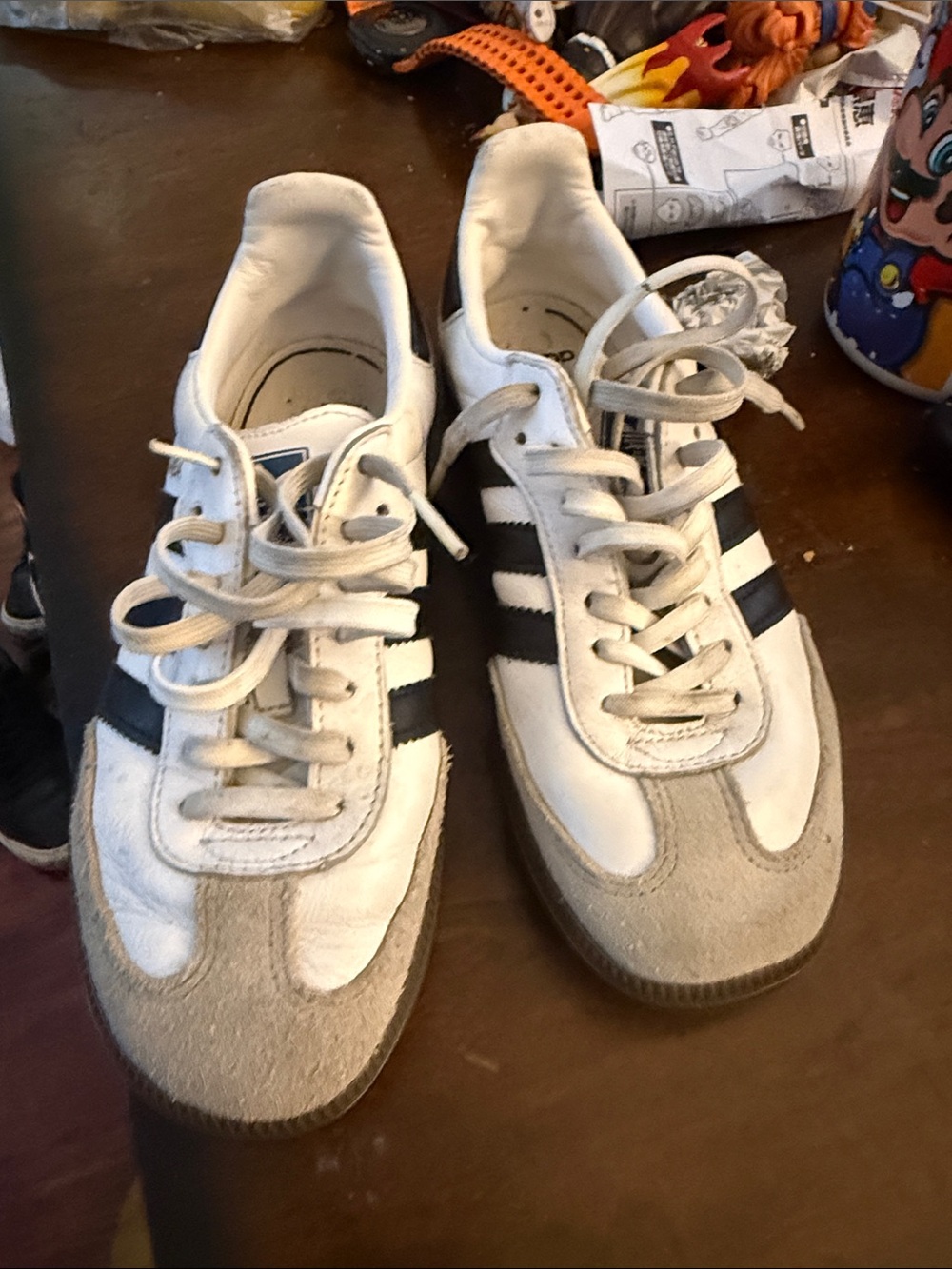 adidas Samba Leather Sneakers - White & Black - Picture 4 of 9
